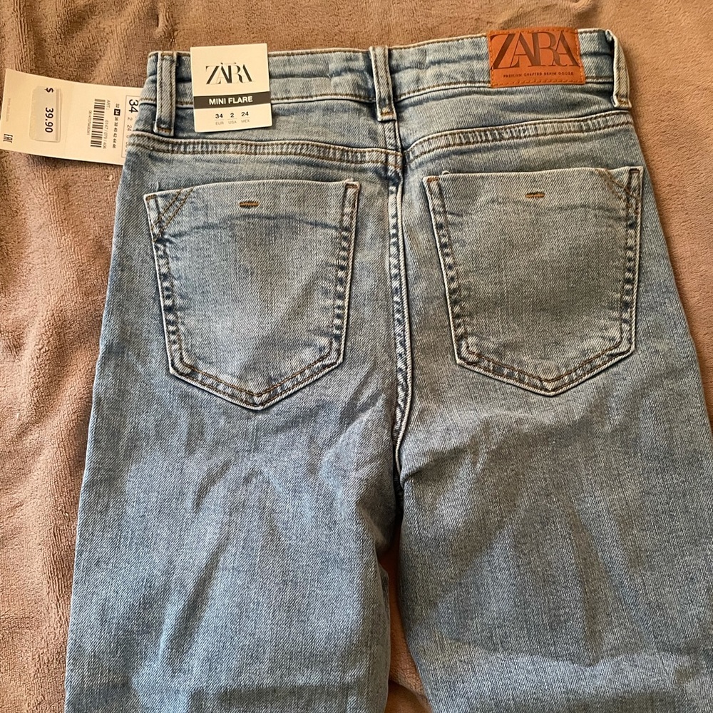 Zara slim flare light blue jeans NEW WITH TAGS